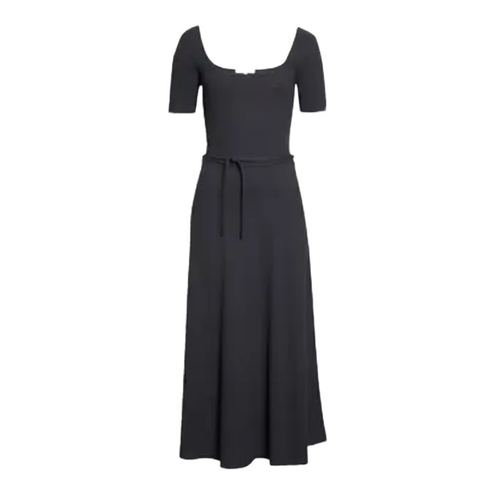NWT Vince Square Neck Cotton Knit Dress Medium in Black - Picture 3 of 10